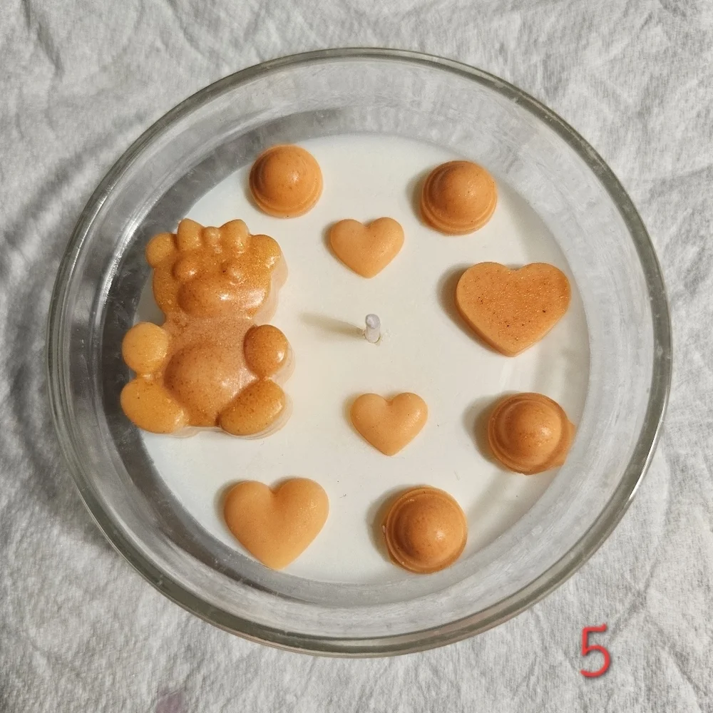 6 Personalized Orange Bear Scented Baby Shower Birthday Candle Favors Giveaways
